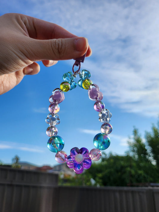 Purple flower keycharm